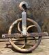 Antique 12 Cast Iron Farm WELL PULLEY Vintage large Industrial Barn Hoist
