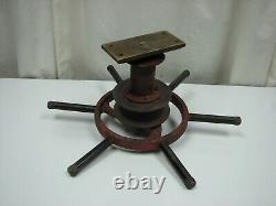 Antique 15 Cast Iron Brass Axel Wheel Pulley Industrial Gear Steampunk Project