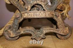 Antique 1897 THE NEY Hay Trolley WithCenter Pulley Carrier Cast Iron Farm Tool