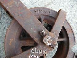 Antique 412M-1 Chain Hoist Block & Pulley 1 Ton 2000 lbs With 24' Chain 1/4 USA