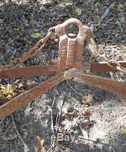 Antique Ashland Hay Claw Grapple Hook 3 Tine Farm Barn Tool