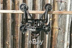 Antique BOOMER Hay Trolley Pulley Carrier Cast Iron Steam Punk Industrial