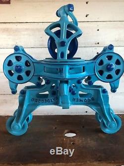 Antique BOOMER hay trolley and drop pulley everything works RARE