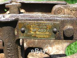 Antique Barn Trolley No 493A Hay Carrier Unloader Farm Tool Steampunk Cast Iron