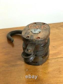 Antique Block & Tackle Double Pulley Madesco Product Easton, Pa