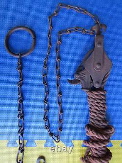 Antique Block and Tackle Pulley Hoist with chains