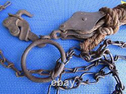 Antique Block and Tackle Pulley Hoist with chains