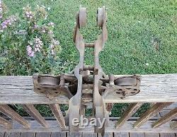 Antique Boomer B11 Cast Iron Hay Trolley Barn Pulley Tool Vtg Country Farm Decor