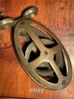 Antique Bronze Handsome Heavy Pulley And Flange