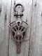 Antique CAST Iron AND WOOD NEY CDP TROLLEY PULLEY BARN ORNATE RUSTIC FARM