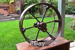 Antique Cast Iron Barn Hay Trolley Pulley Wheel Old Vintage Farm Tool
