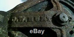 Antique Cast Iron C. W. Hunt Bucket Pulley Barn Industrial Railroad Hook Decor