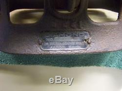 Antique Cast Iron Diamond No. 4 Sheave Hay Trolley Pulley Farm Barn Tool