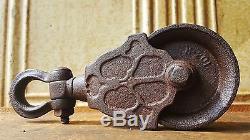 Antique Cast Iron Drop Pulley Barn Find Hay Trolley Industrial Steampunk Salvage