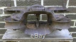 Antique Cast Iron F E Myers Barn Hay Trolley Pulley Carrier Farm Tool Unloader