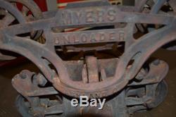 Antique Cast Iron F E Myers Barn Hay Trolley Pulley Sheave Carrier Unloader