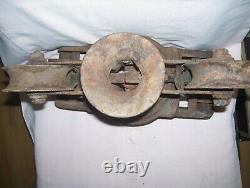 Antique Cast Iron F E Myers Barn Hay Trolley Unloader Pulley Name Plate Find