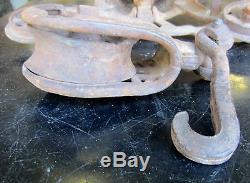 Antique Cast Iron F E Myers Bro Co H-266 Unloader Trolley Pulley withDrop Pulley