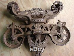 Antique Cast Iron F E Myers Bro Co H-321 OK Unloader Ashland Hay Trolley Pulley