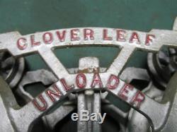 Antique Cast Iron F. E. Myers Clover Leaf Hay Unloader Trolley Pulley NICE