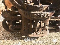 Antique Cast Iron F. E. Myers Cloverleaf Hay Trolley Unloader Patent 1903