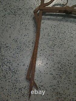 Antique Cast Iron Farm Barn Hay Bale Fork Hook WITH Loft Carrier Pulley