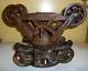 Antique Cast Iron H. E. MYERS&BRD. CLOVER LEAF Hay Trolley Great Patina Barn Find