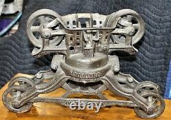 Antique Cast Iron HAY UNLOADER BARN TROLLEY DETROIT MI NICE! Clover Leaf 1903