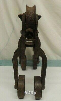 Antique Cast Iron Hay Barn Trolley Double Pulley DIY Project
