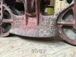 Antique Cast Iron Hay Trolley Barn Carrier Louden Vintage Farm Tool 1894 Patent