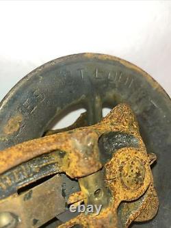 Antique Cast Iron Hay Trolley Carrier Barn Rope Drop Pulley Farm Tool Steampunk