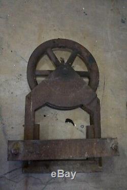 Antique Cast Iron Industrial Mine Shaft Elevator Pulley, Steampunk Blacksmith