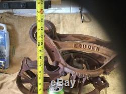 Antique Cast Iron LOUDEN SENIOR 1422 HAY TROLLEY Unloader Carrier Barn Pulley