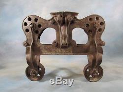 Antique Cast Iron Leader Hay Trolley Pulley Farm Barn Tractor Sign Lamp Lighting
