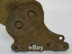 Antique Cast Iron Louden Double Sheave Floor Pulley Pat 1894 Farm Tool Trolley