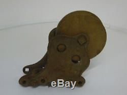 Antique Cast Iron Louden Double Sheave Floor Pulley Pat 1894 Farm Tool Trolley