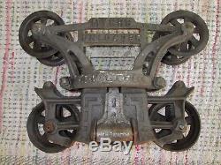Antique Cast Iron MYERS UNLOADER Hay Pulley Trolley 1903 H-249 Vintage Farm Find