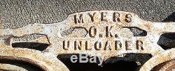 Antique Cast Iron Myers O. K Unloader Hay Trolley Barn Pulley H-321 ALL Original
