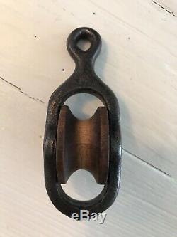 Antique Cast Iron Pulley, rare set of 4