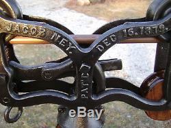 Antique Cast Iron Rare Jacob Ney Hay Trolley Pat 1879 Barn Farm Pulley Tool