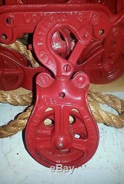 Antique Cast Iron Rare LOUDENS Hay Trolley Pat 1884 Barn Farm Pulley Tool