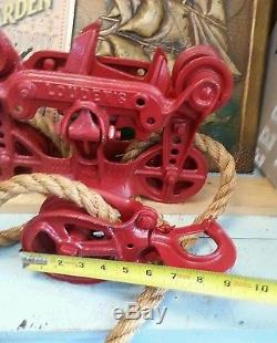 Antique Cast Iron Rare LOUDENS Hay Trolley Pat 1884 Barn Farm Pulley Tool