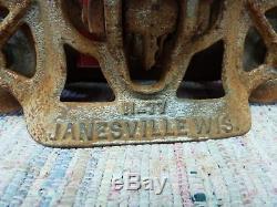 Antique Cast Iron Strickler Farm Barn Hay Trolley Pat. 1909 Janesville WI