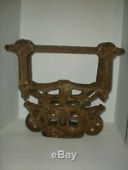 Antique Cast Iron W & B DIAMOND Hay Trolley vtg Very Heavy Tool