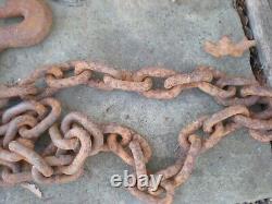 Antique Chain Large Steel Hook Towing Lifting Crane Heavy Yard Art