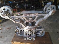 Antique Clover Leaf Barn Hay Carrier H543 Cast Iron Trolley Steampunk Decor