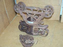 Antique Clover Leaf Henry & Allen Hay Trolley Carrier Steampunk Barn rope pulley