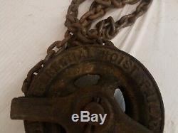 Antique Differential Block 1/2 Ton Chain Hoist Block and Tackle Pulley