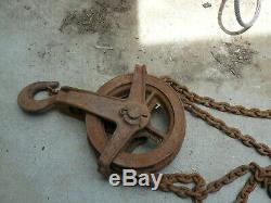 Antique Dual 1-Ton Hoist Twin Pulley Chain Double 2 412M-1 Direct Differential