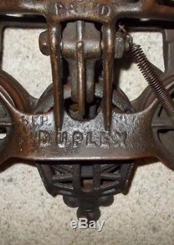 Antique Duplex Hay Trolley with Drop Pulley, Rail and More